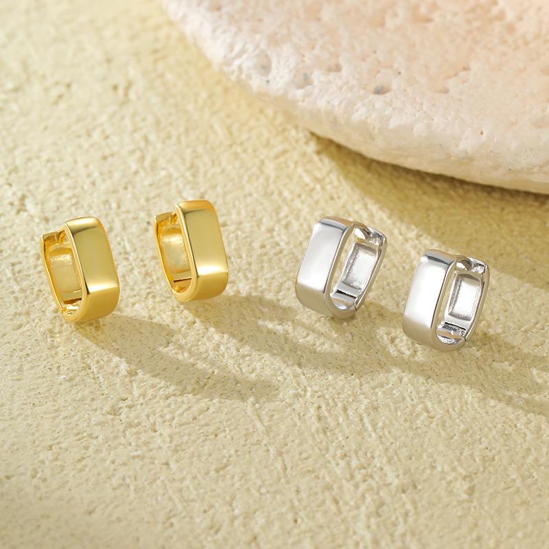 Cercei Manșetă Pătrată pentru Ureche din Argint Sterling 925 - Design Geometric Minimalist pentru Femei