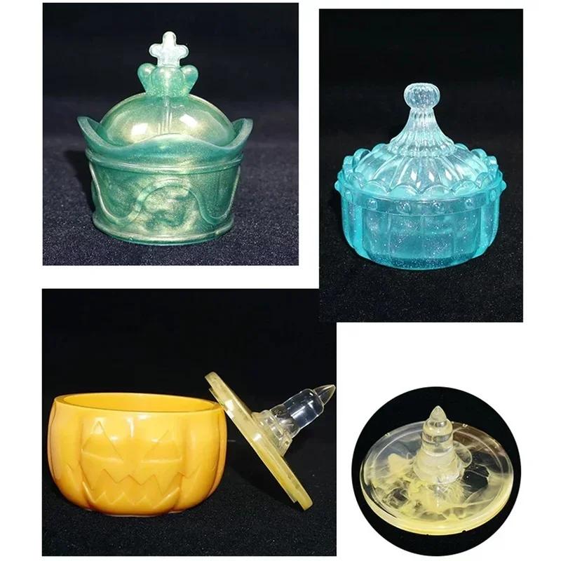 Moule en Résine Silicone Fait Main Créatif Forme Citrouille Boîte de Rangement Découpée Moule Fabrication Bijoux DIY Époxy Cristal Boîte Cadeau Accessoires