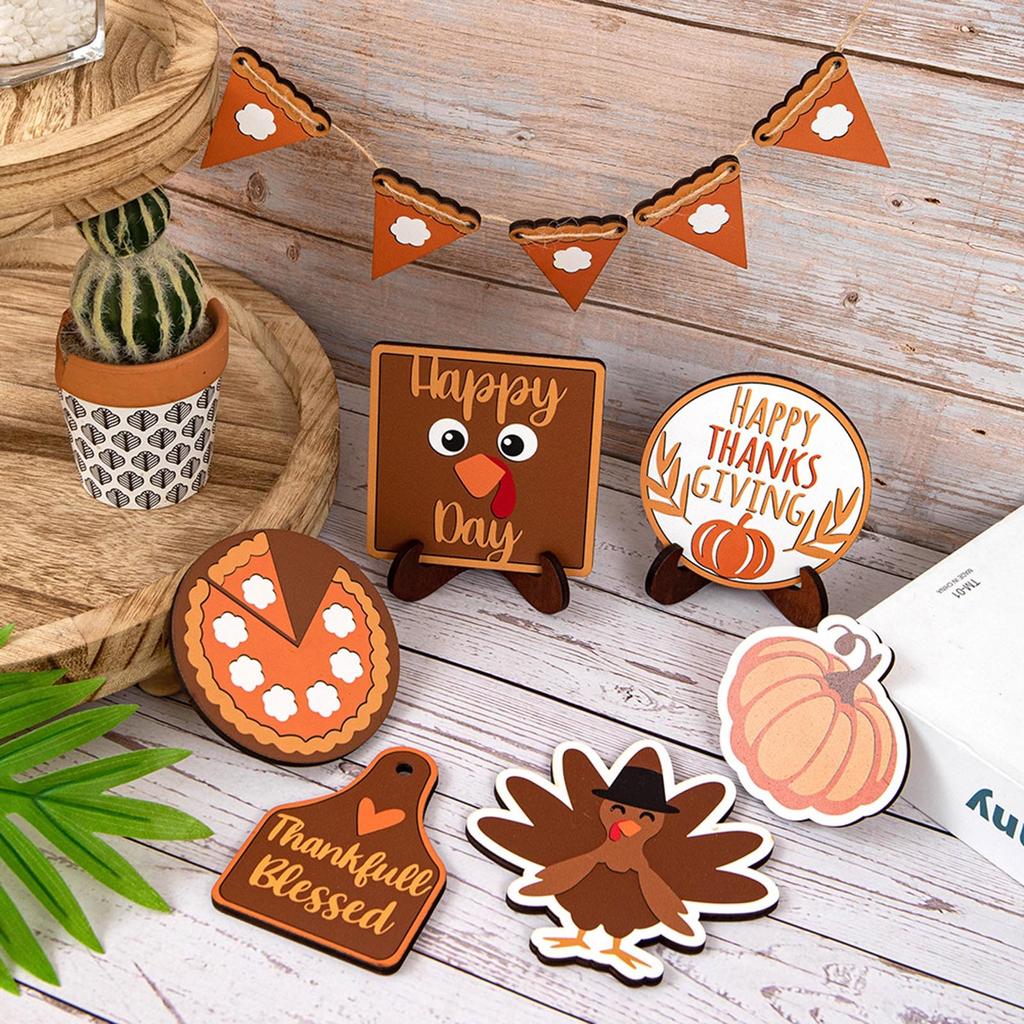 Mehrteiliges Tablett-Dekorationsset Thanksgiving Tischdekoration Ornamente