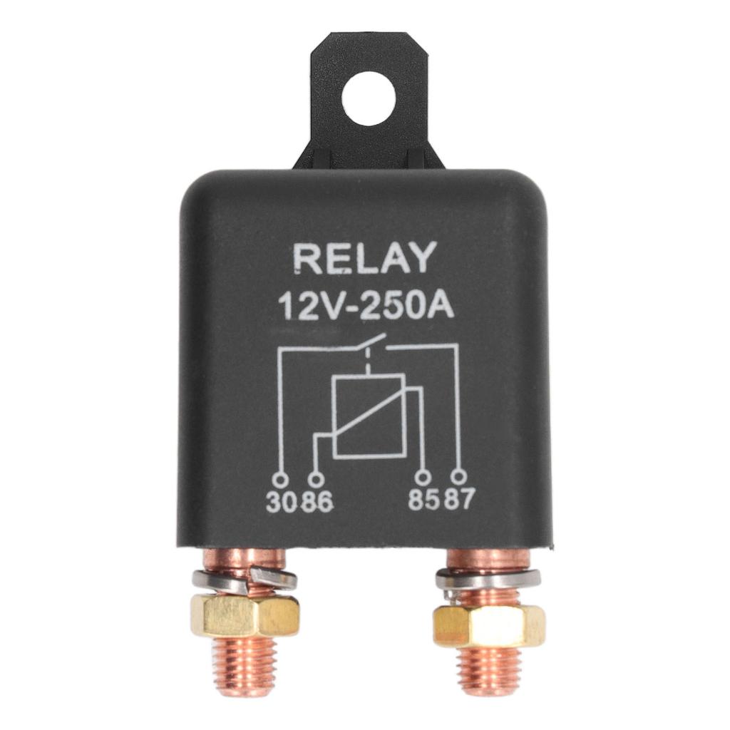 Car Starter Relay 4 Pin Normally Open Stainless Steel Brass Coil High Starting Power Car Start Relay Switch 250A 12V