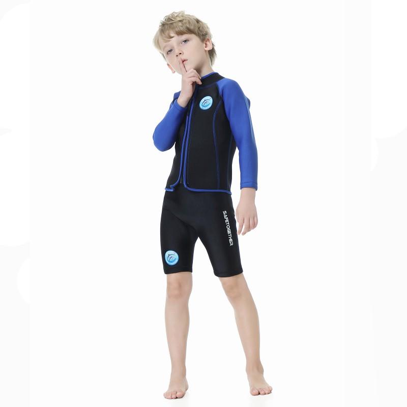 Kinder Taucheranzug 2,5MM Split Warm Badeanzug Jungen Mädchen Langarm Schnorcheln Surfen Quallen R009