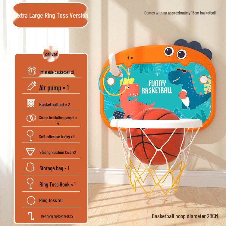 Toddler No-Drill Suction Cup Indoor Basketball Hoop - Silent Scoring Toy
