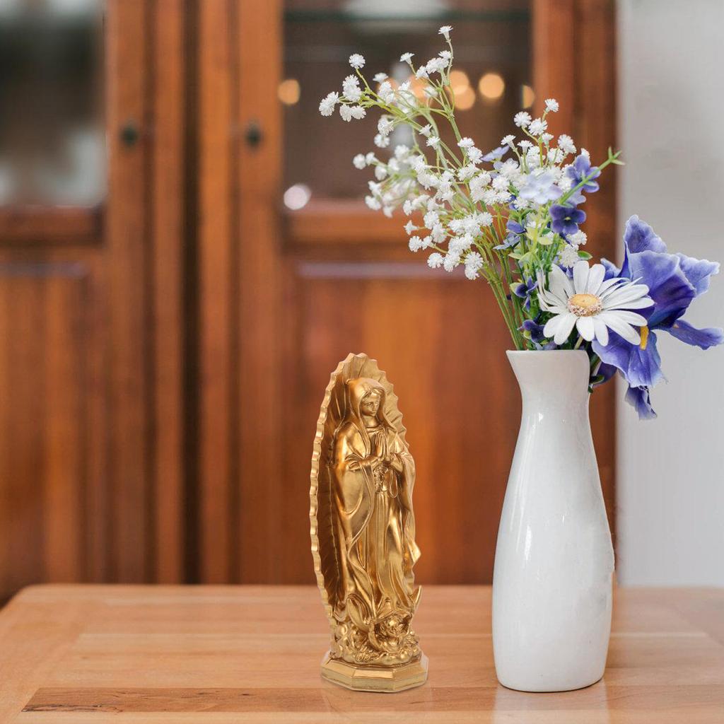 Virgin Mary Resin Statue Indoor Home Decor Catholic Sculpture Living Room Office Church Our Lady of Grace Religious Grace Statue