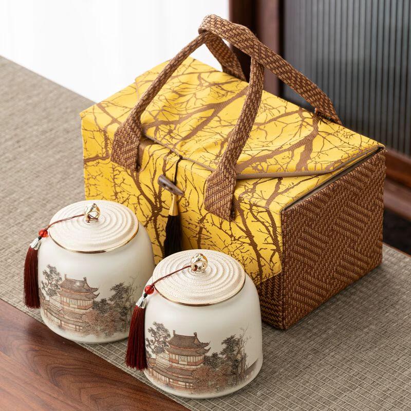 

Керамическая банка для хранения чая подарочный набор