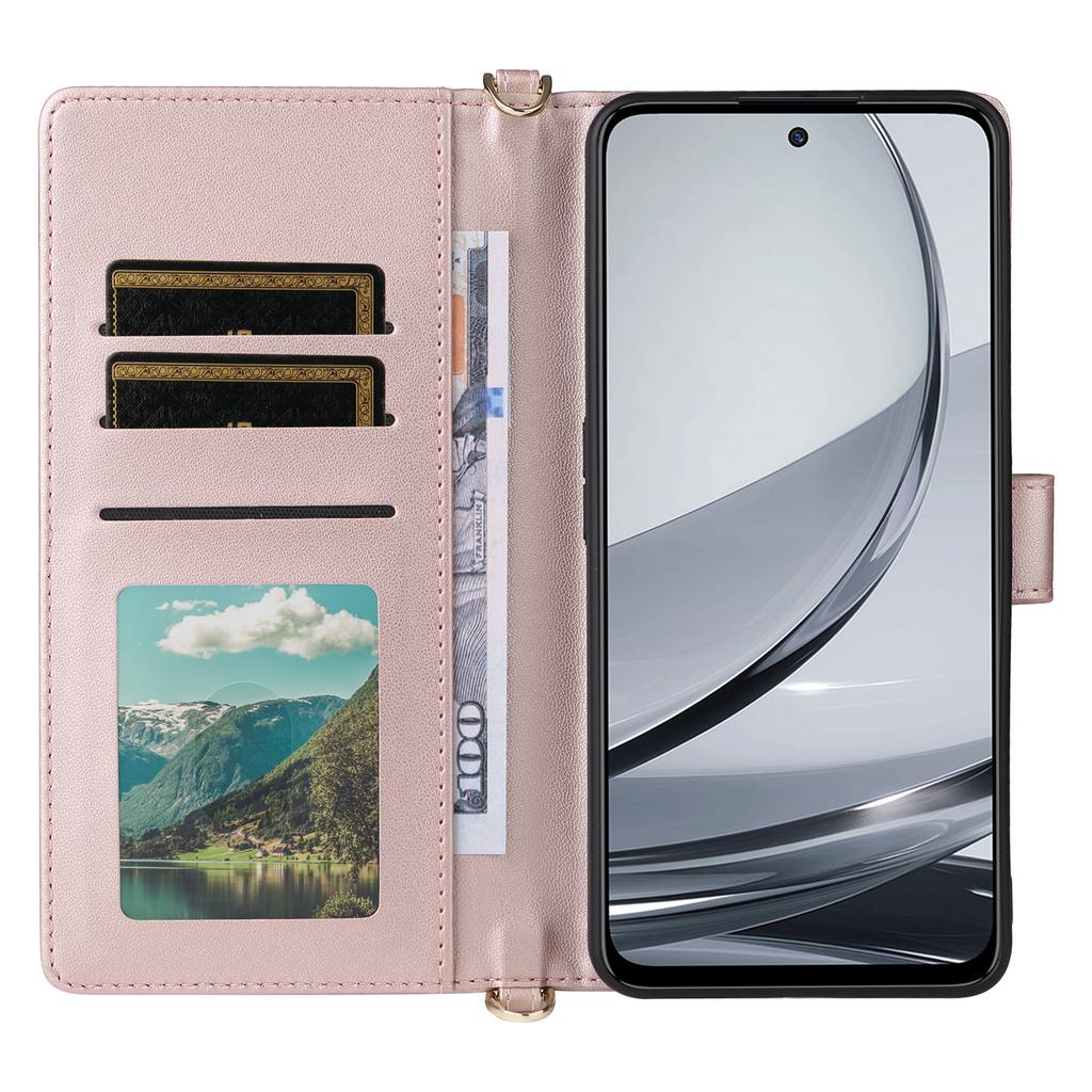 For ZTE Nubia Focus Pro Wallet Case with Shoulder/Wrist Strap Leather Phone Cover Stand