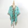 Vintage Print Chiffon Shawl Pearl Scarf Women Sun Protection Scarves Summer Beach Multifunctional Silk Scarf 150*100Cm