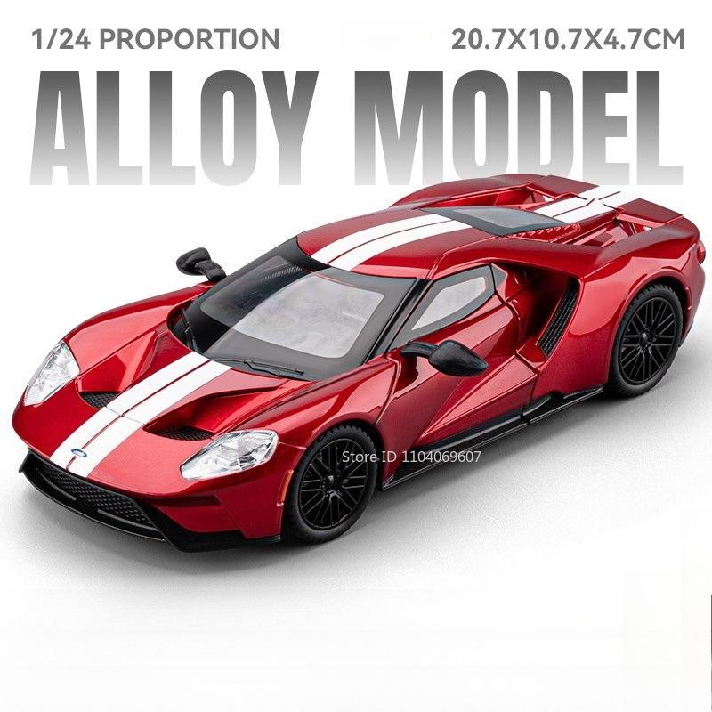 1:24 Gt Alloy Sportscar Diecast Toy Model Front Wheel Steering Four Wheel Suspension Doors Opened Miniature Car Fashion Ornament