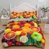 Fruit Raspberry Duvet Cover King Queen Double Size 3D Grapefruit Blueberry Print Soft Bedding Set 2/3pcs Polyester Quilt Cover