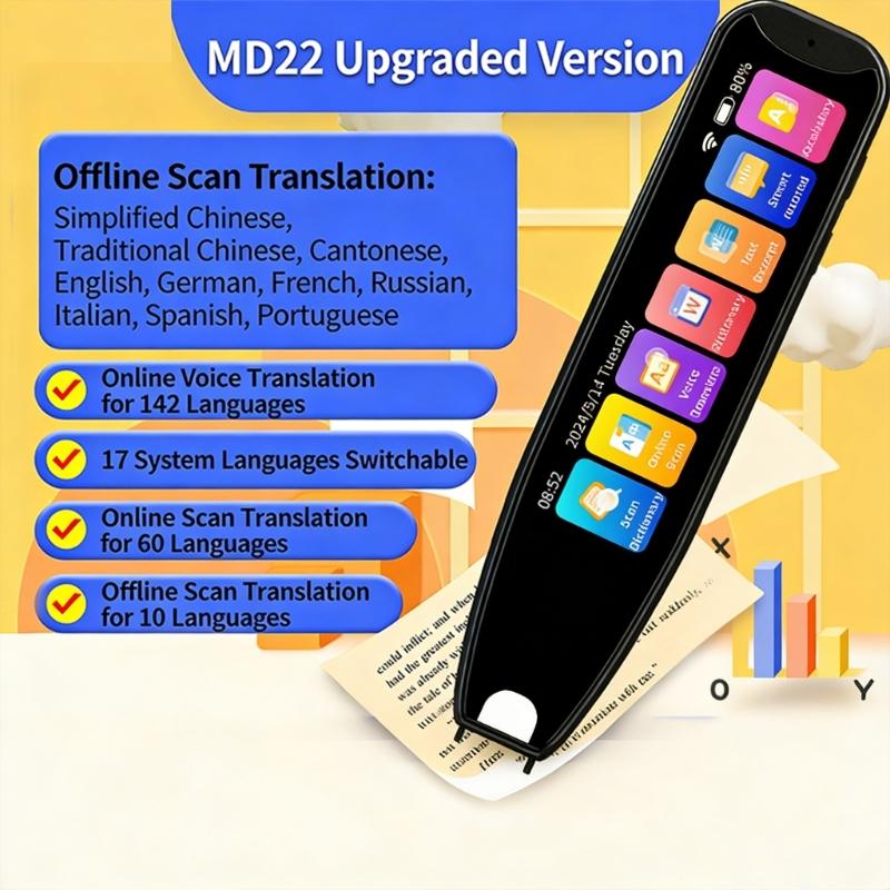 Multilingual Voice Translation Pen With Local Scan Function For Travel Business And Study Long Power Time 8GB Storage