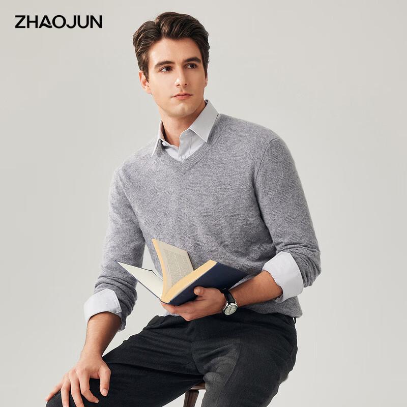 

Zhaojun Men s V-Neck 100% Cashmere Sweater 2XL