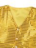Unisex Kids Shiny Sequin Vest Waistcoat Performance Set Hat Bowtie Necktie Jazz Dance Stage Costume