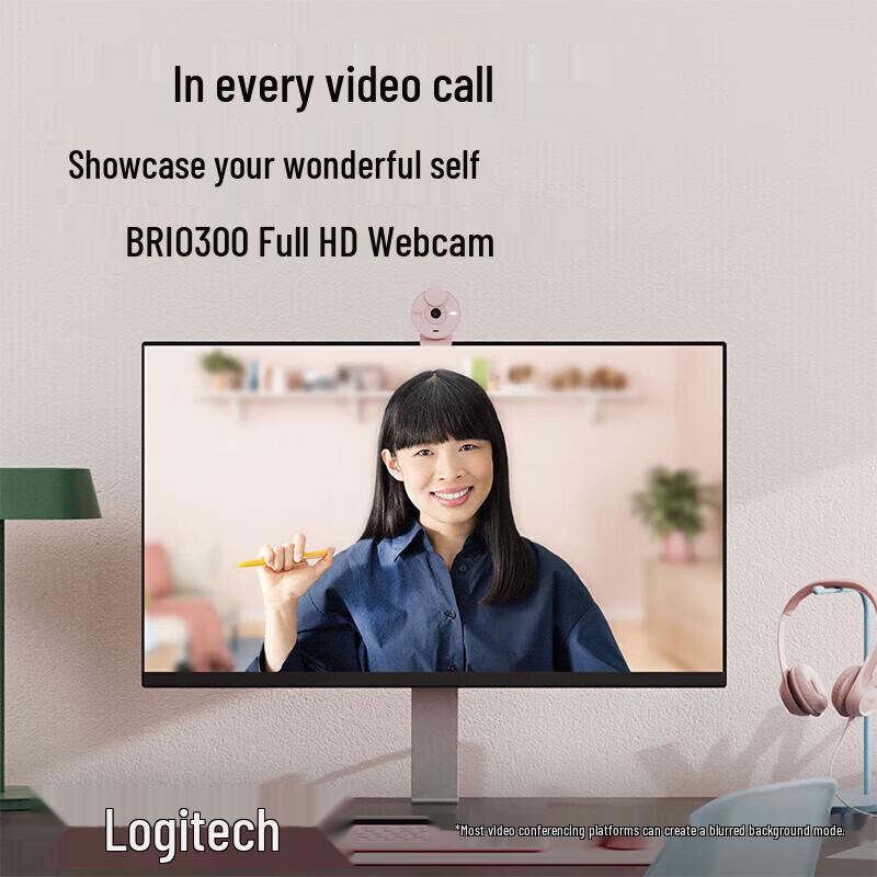 Logitech Brio 300 Full HD 1080p Webcam with Privacy Shutter