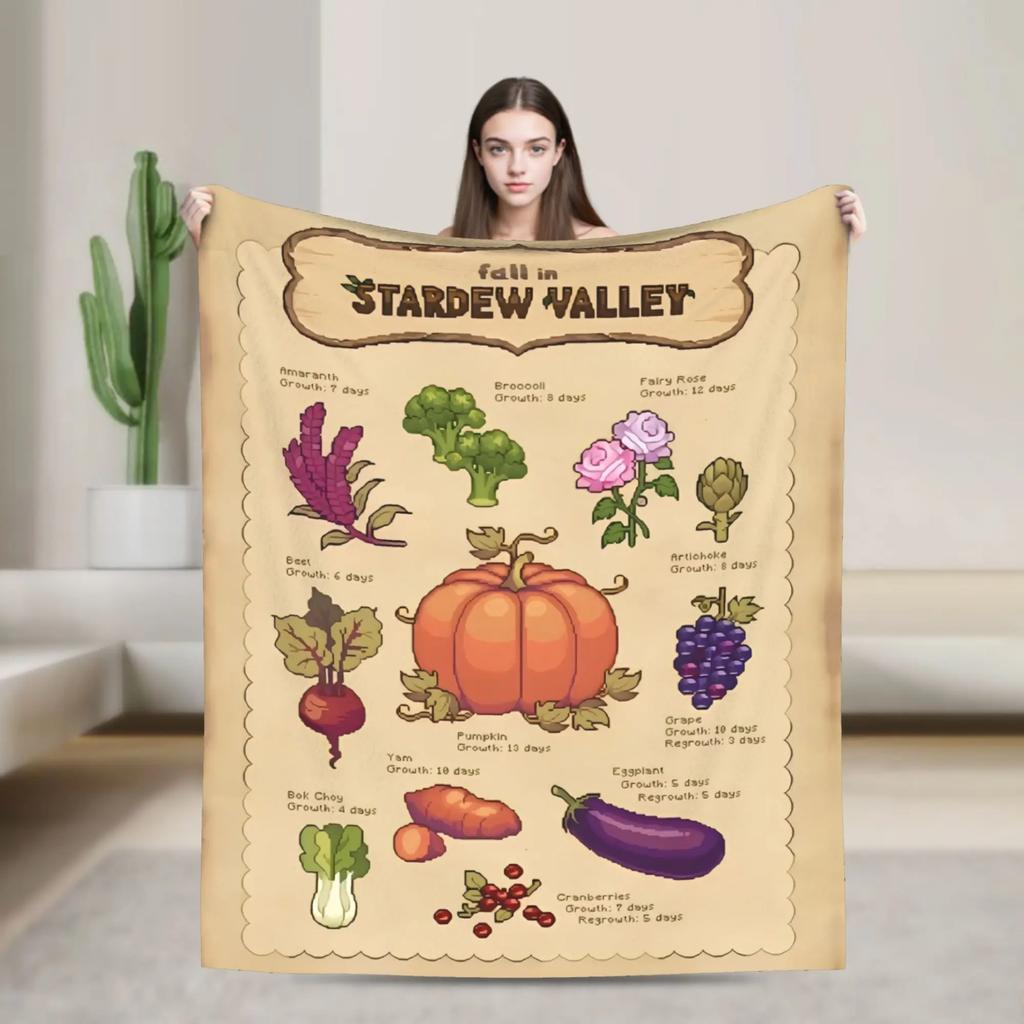 Cute Creature from Stardew Valley Blanket  Soft Wool Throw for Sofa Chair Travel  Jimino Animals Design for Spring Autumn