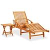 VidaXL Chaise longue de jardin avec table et coussin Bois d'acacia 3061630