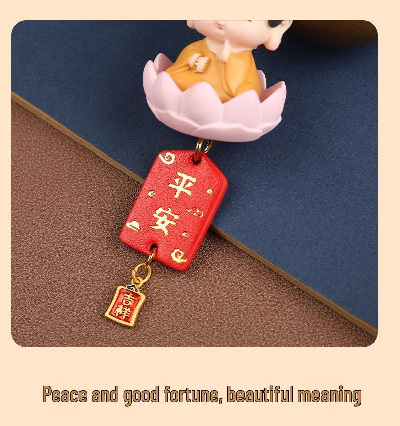 Little Buddha Guanyin Cartoon Car Pendant - Cute Interior Ornament