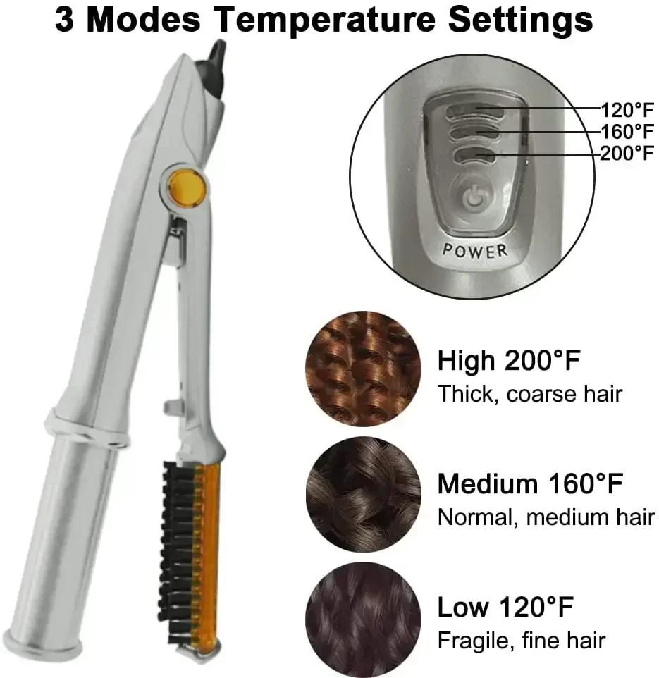 Professional Air Curling Iron Max 2-Way Rotating Hair Curler 2 In 1 Electric Heating Straightening Hair Curler Brushes Instyler