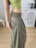 Women's Autumn 2025 High-Waisted Military Green Wide-Leg Sports Pants