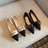 Pointed Flat-soled Single Shoes Women's Spring New Color Matching Temperament Versatile Doudou Shoes Shallow Soft-soled Ladyshoes