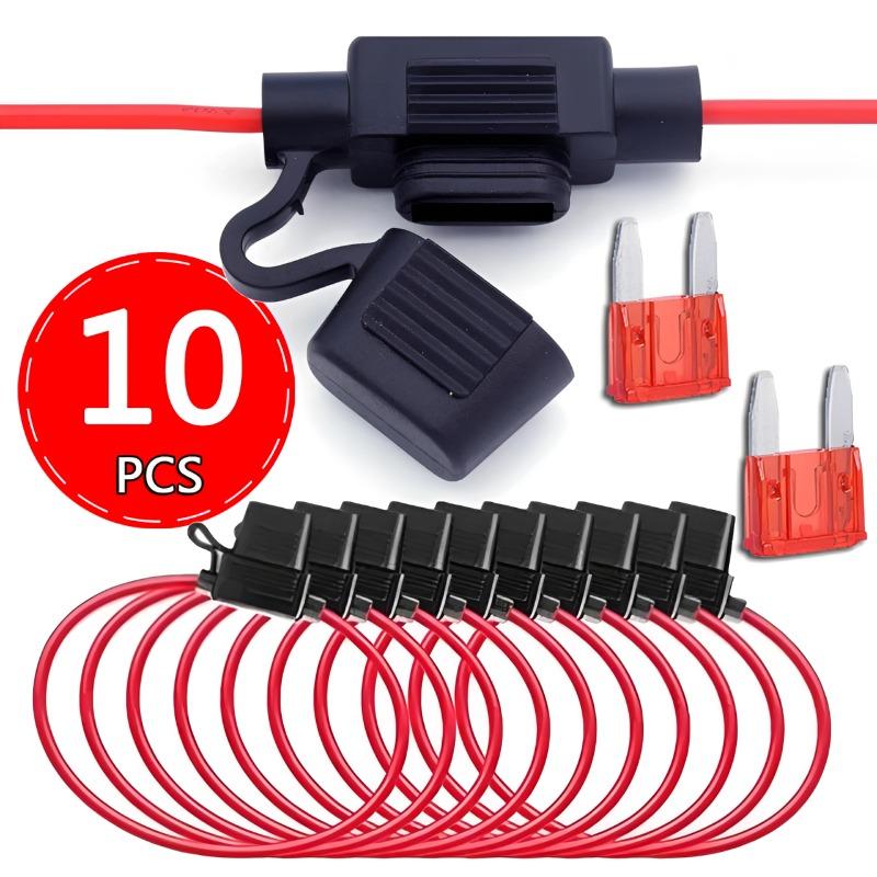 Waterproof Fuse Holder 12V 30A Mini Blade Adapter Splash-Proof Box Direct-Plug Power Cut-Off Switch Socket Fuse Socket 10/5PCS Fuse Holders1