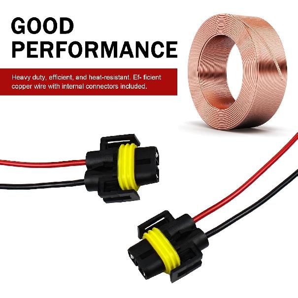 2PCS 9005 HB3 9006 HB4 9012 Bulb Socket, Waterproof Wiring Harness Headlight Socket, H8 H9 H10 H11 Headlight Connector Female Adapter Wiring Harness