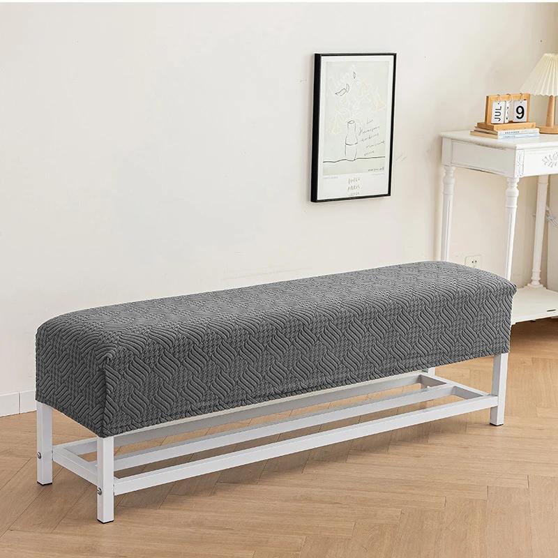 

Velvet Stretch Jacquard Dining Bench Cover Living Room Bedroom Anti-Dust Removable Bench Slipcover Washable Bench Seat Protector XS темно серый