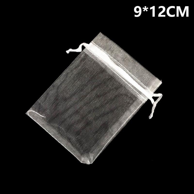 

100Pcs/lot 9x12CM Organza Bags Jewelry Bag Wedding Party Decoration Drawable Bags Gift Pouches Jewelry Packaging 100Pcs