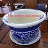 Extragroßer blau-weißer Porzellan-Blumentopf mit Untertasse - Chinesischer Stil für Grünlilien