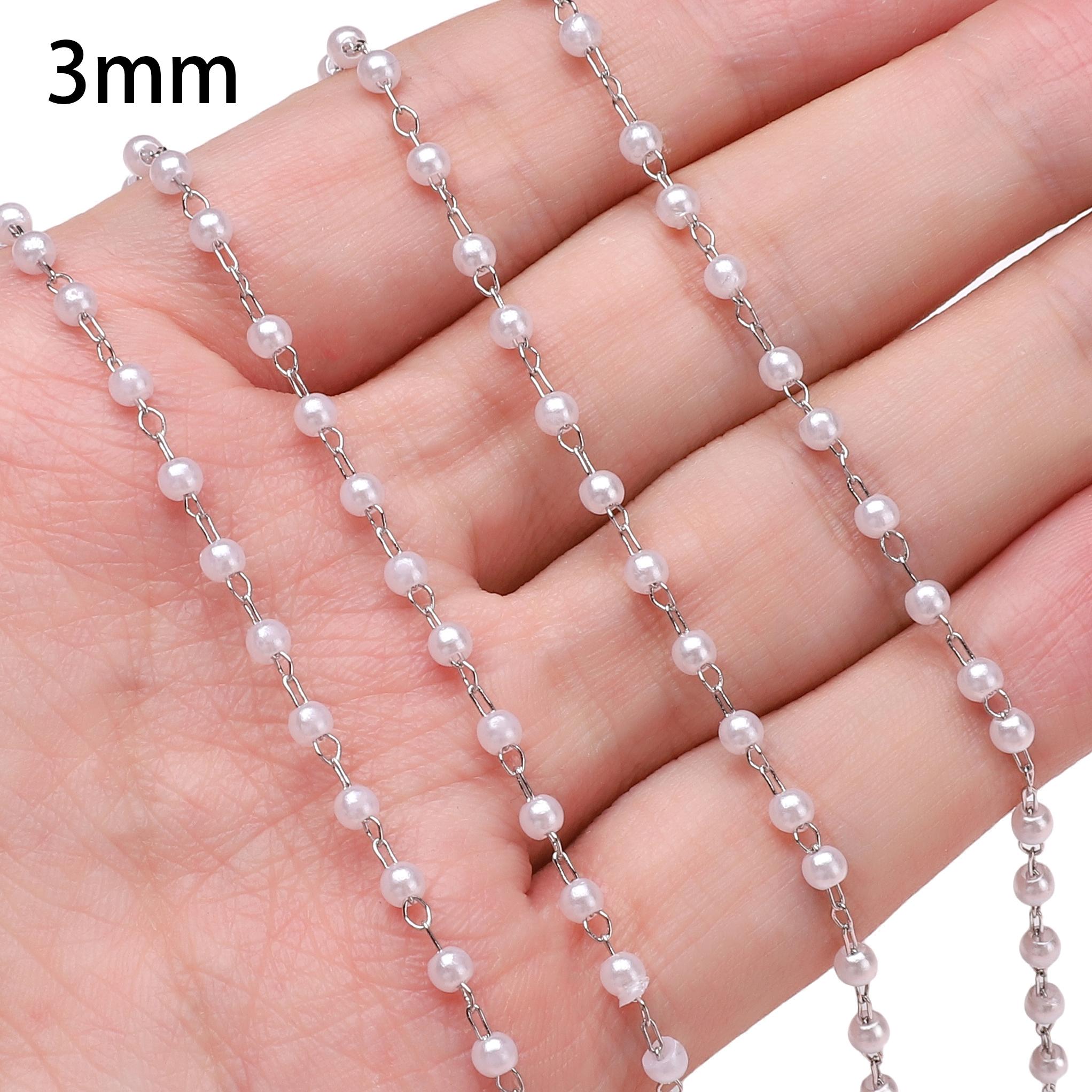 

50 см ABS круглые искусственные жемчужные бусины цепочка для самостоятельного изготовления ювелирных изделий аксессуары для украшения дома 3mm серебряный