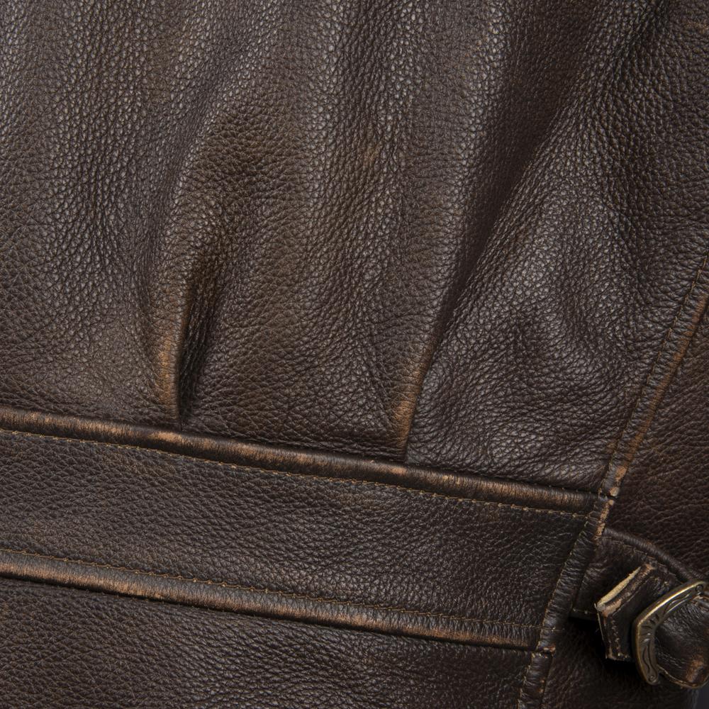 1930 Vintage Yellow Brown Genuine Cow Men Leather Jacket Men's Coat Biker Jacket Slim Fit Spring Autumn