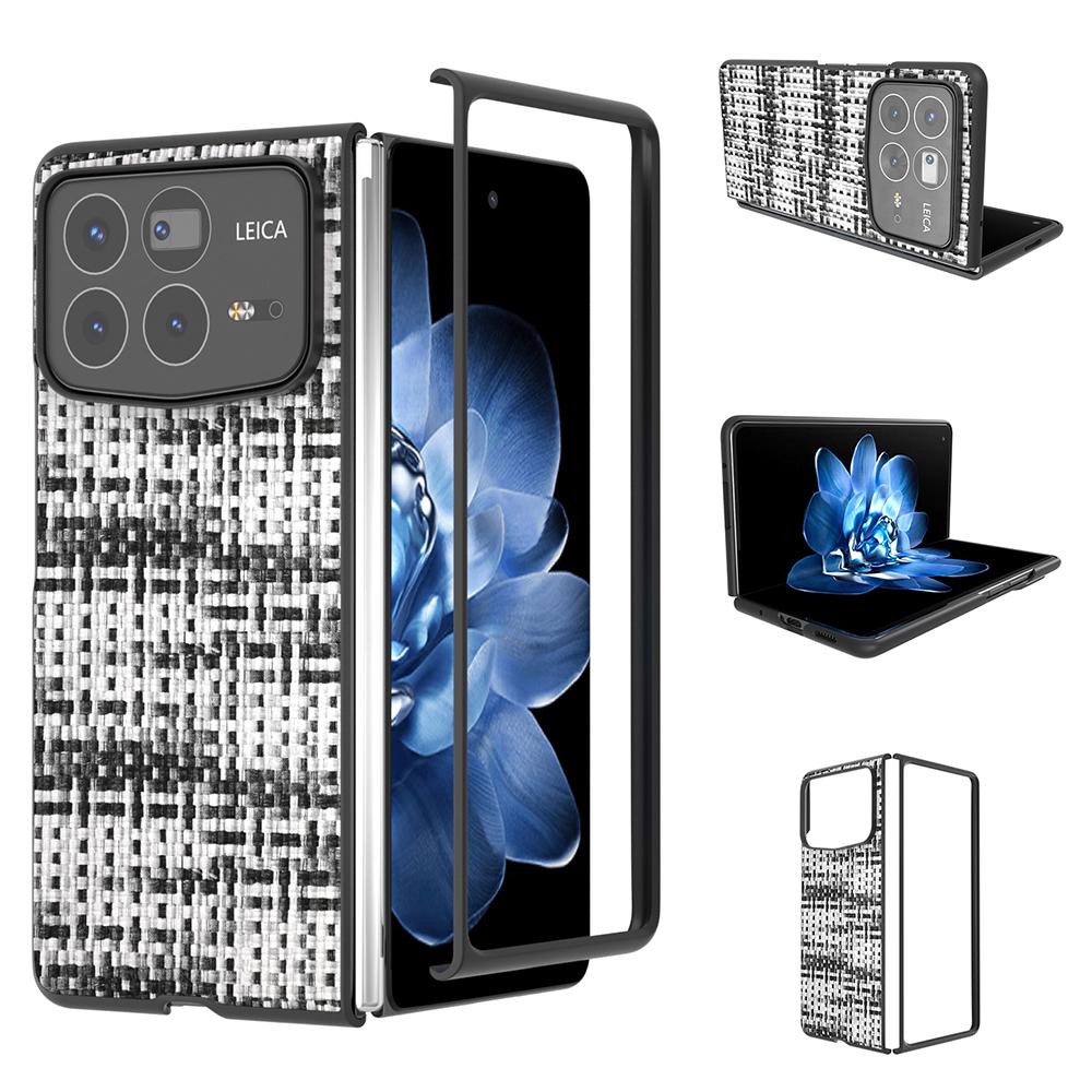 

For Xiaomi Mix Fold 4 5G Case Leather+PC Phone Cover Plaid Texture B