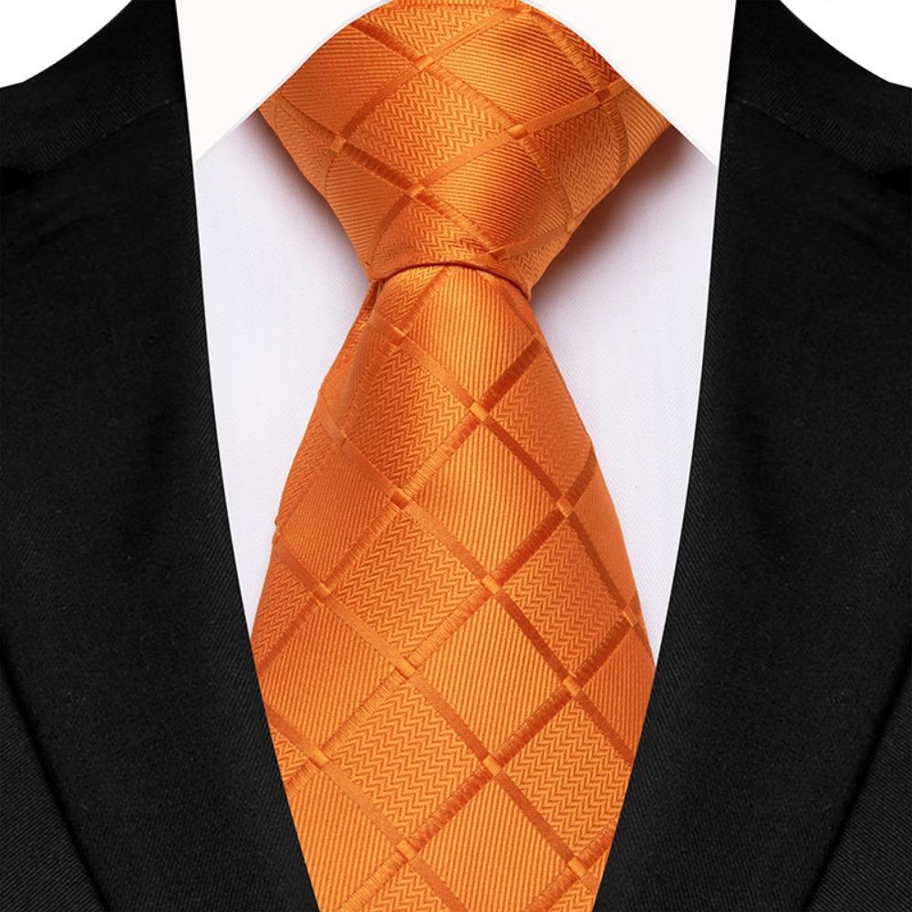 Single Color Plaid & Checks Ties 8CM Groom Jacquard New Mens Necktie  Formal Business