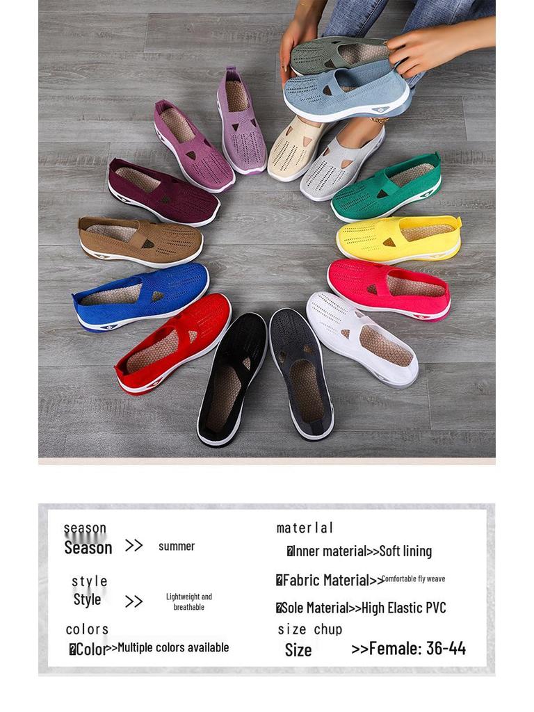 Women's Plus Size Fly-Knit Slip-On Casual Shoes - Breathable and Comfortable