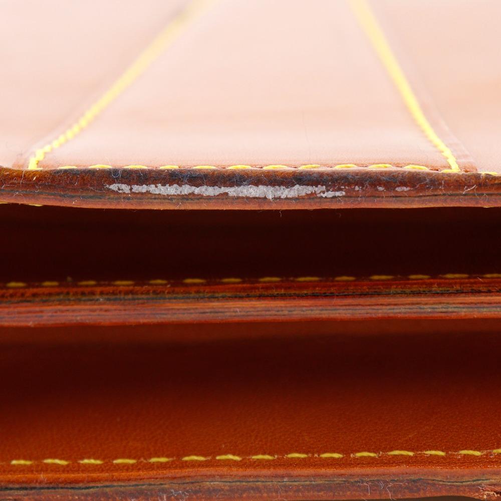 LOUIS VUITTON Selbit Business bag Nume leather vintage Camel Nomad mens Used