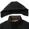 Herren Baumwolljacke mit abnehmbarer Kapuze, lässige, verdickte und warme mittellange Baumwolljacke