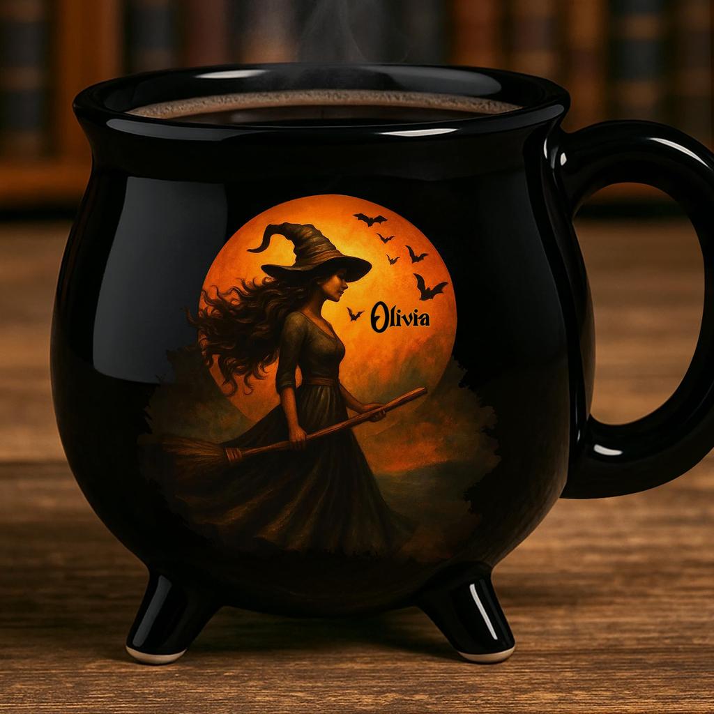 Caneca Caldeirão de Bruxa, Caneca de Cerâmica Caldeirão de Bruxa Personalizada, Caneca de Bruxa Caneca de Café de Halloween, Dê a Você uma Caneca de Cerveja de Presente