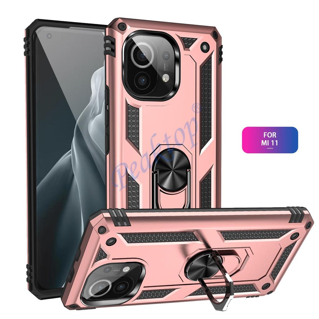 For Xiaomi Mi 11 Case for Xiaomi Mi11 Armor Rugged Military Shockproof Magnet Car Holder Ring Case Cover