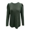 Women's Winter Tops Long Sleeve T-Shirt Round Neck Solid Color Fashion Button Tops