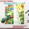 2D flat printing 2pcs Window Curtains Cute Train Rainbow Village Adventure Digital Printed Polyester Drapes Holiday Decorations