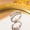 Exquisite super flash zircon ring for girls, light luxury, high-end sense opening adjustable ring, simple real gold electroplating