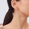 Modian Exquisite Fashion Swing Long Tassel Drop Earring Real 925 Silver Charm Chain Dangle Earrings For Women Jewelry