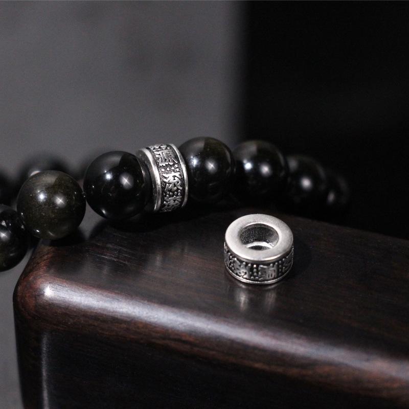 Colorfast Rolling Wealth Bead Spacer for Braiding & Stringing: Buddhist Rosary Crystal Match, Round Running Ring