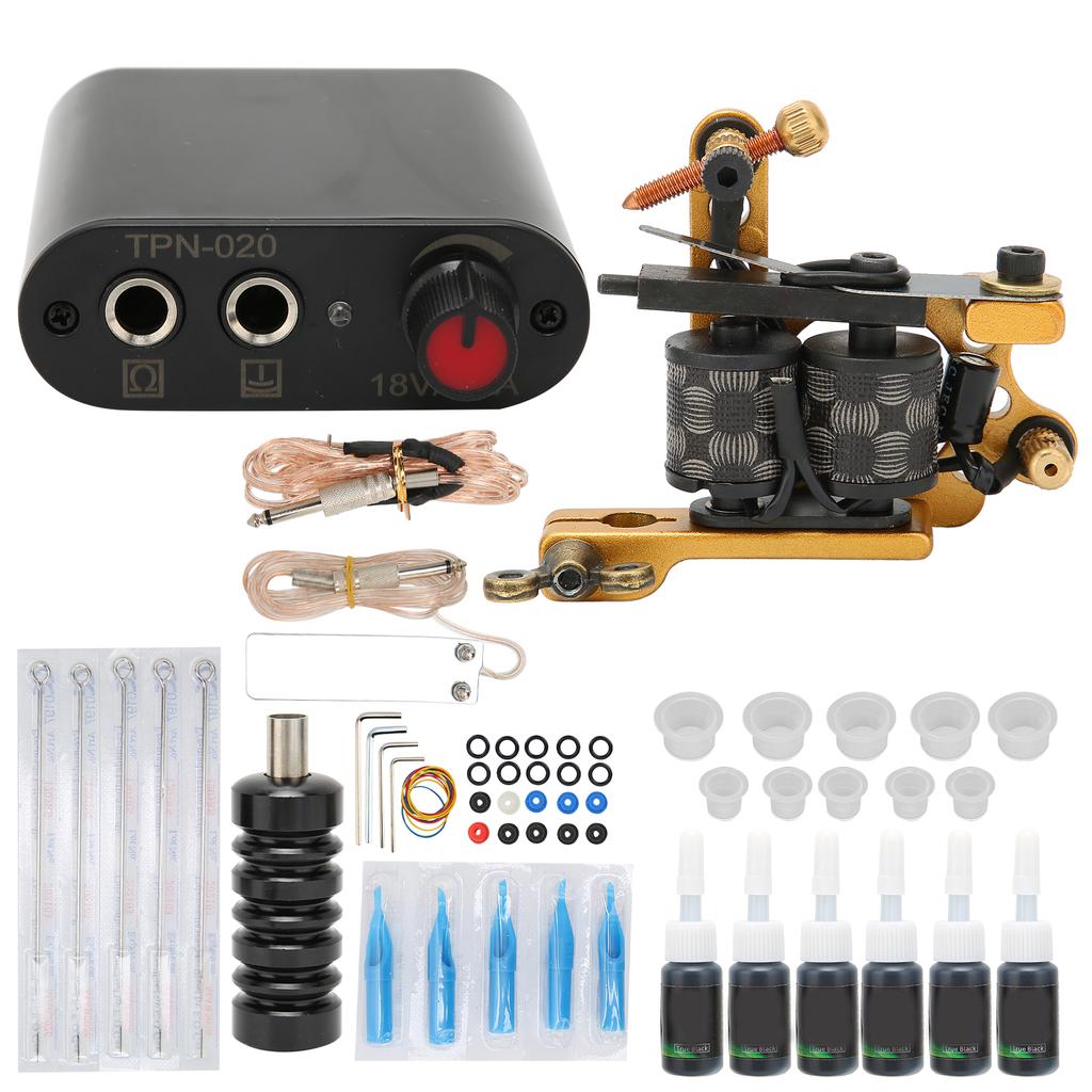 Coil Tattoo Machine Power Supply Clip Cord Foot Pedal Practice Tattoo Ink Beginner Tattoo Kit