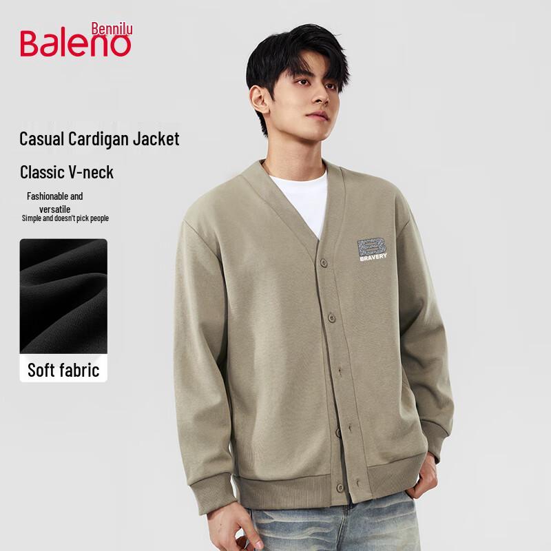 

Baleno Men s American Retro Loose V-neck Knit Cardigan Jacket 3XL