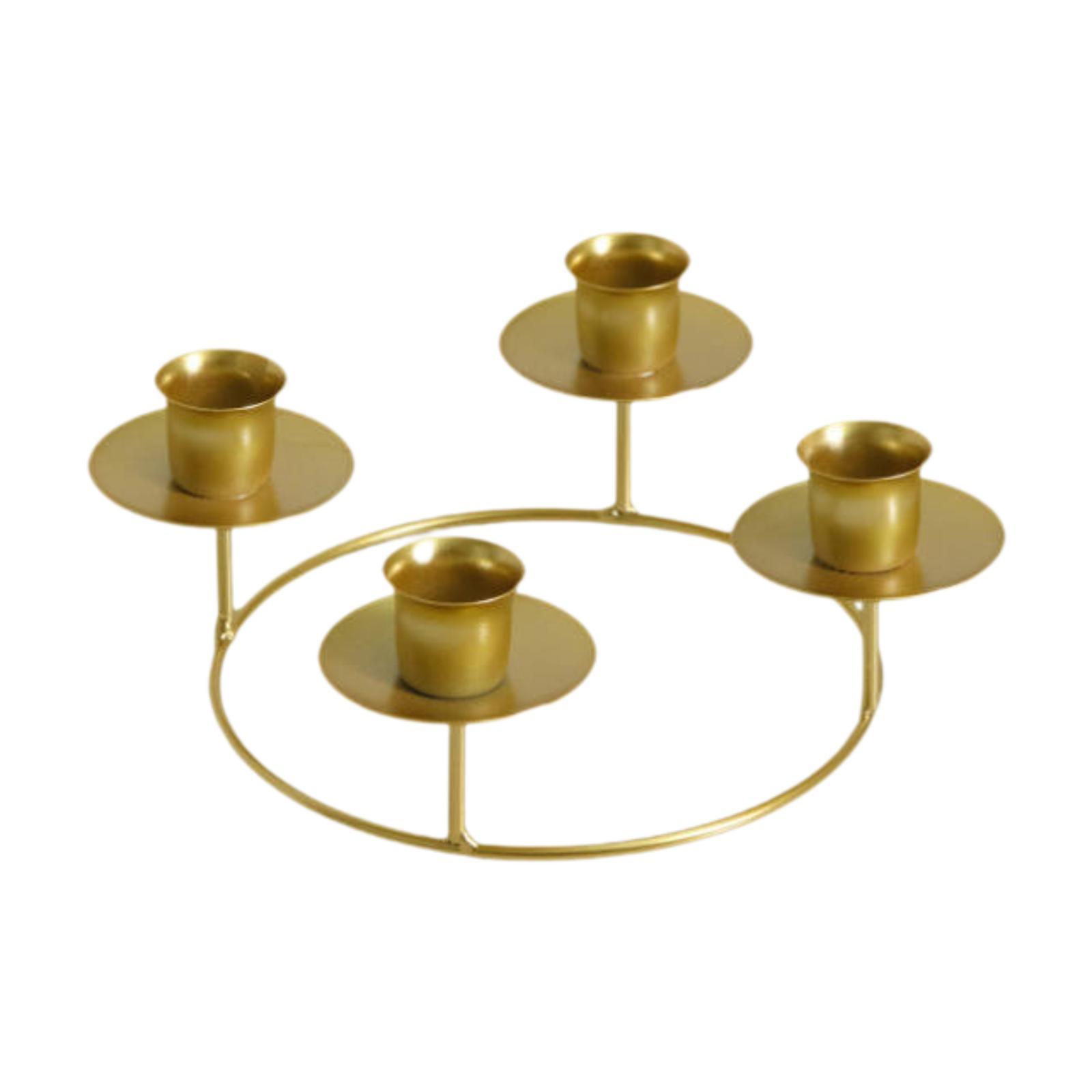 4 Arms Candle Holder Candleholder Centerpiece Modern Candelabra Candlestick Holder for Living Room Dining Table Decoration золотой