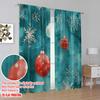 2pcs,2D Plane Printing Light Filtering Curtains Snowman and Christmas Gifts 100% Polyester (without Rod) Festive Ldeal for