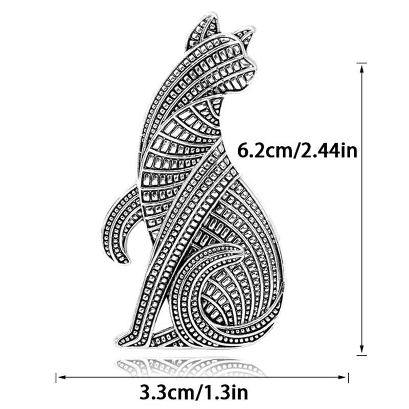 Vintage Cat Brooches For Women Unisex National Style Cat Pet Animal Party Casual Brooch Pin Gifts