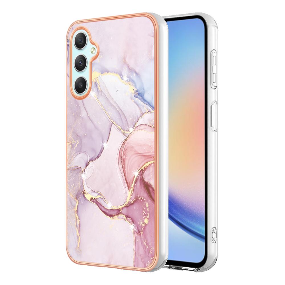 For Samsung Galaxy A26 5G TPU Case with IMD Marble Pattern Electroplated Back Cover