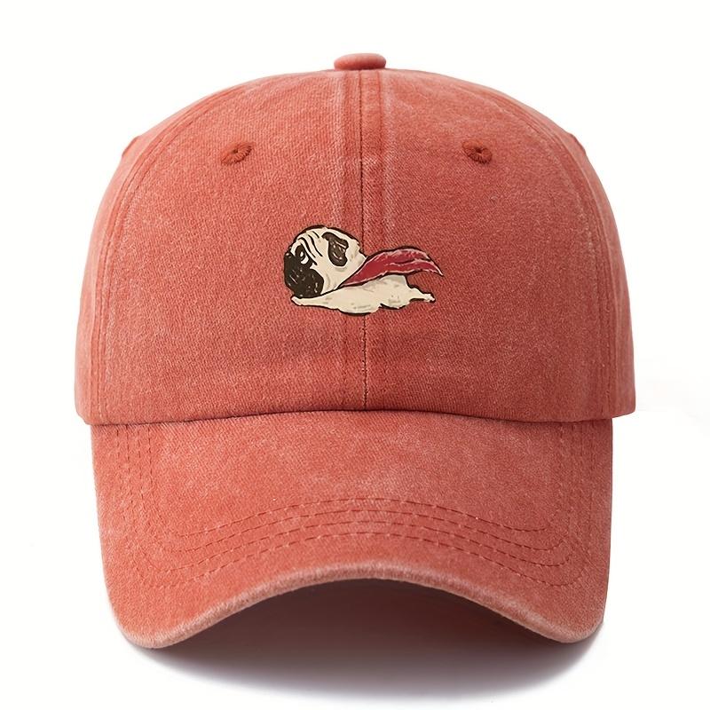 Dog Pattern Printed Baseball Cap with Retro Style Camping Travel Duckbill Cap Suitable for Men and Women