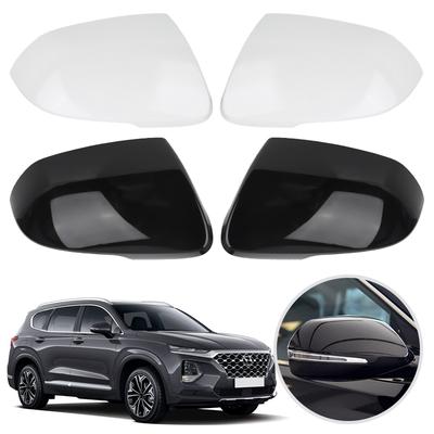 Left Right Side Mirror Cover For Hyundai Grand Santa Fe XL 2017 2018 Glossy Black/Primed White Rearview Mirror Cover