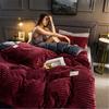 Copripiumino in Velluto Corallo Spesso Copripiumini Colore Unico Set Biancheria da Letto Coperta Termica per Letto Biancheria da Letto Morbida Copriletto Nordico